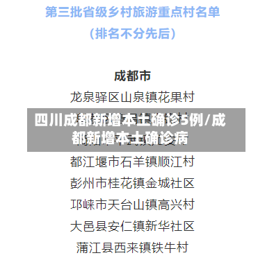 四川成都新增本土确诊5例/成都新增本土确诊病-第2张图片
