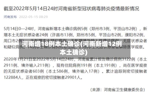 河南增18例本土确诊(河南新增12例本土确诊)-第1张图片