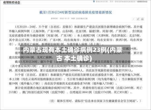 内蒙古现有本土确诊病例23例(内蒙古 本土确诊)-第2张图片