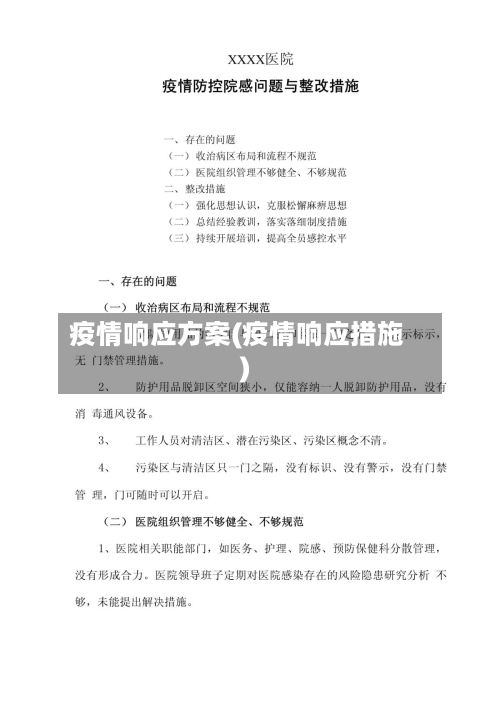 疫情响应方案(疫情响应措施)-第1张图片