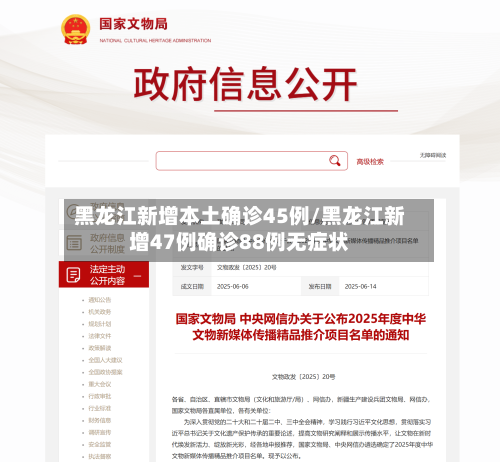 黑龙江新增本土确诊45例/黑龙江新增47例确诊88例无症状-第1张图片